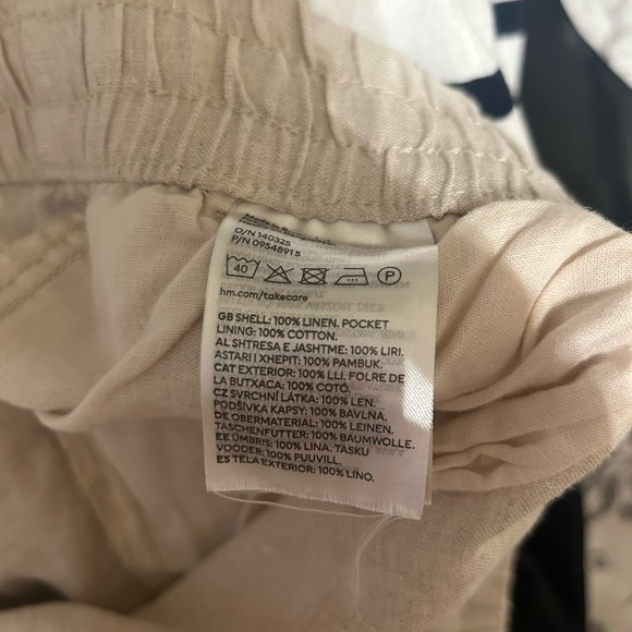 NWOT H&M Beige Straight Leg Linen Pants - Picture 9 of 9